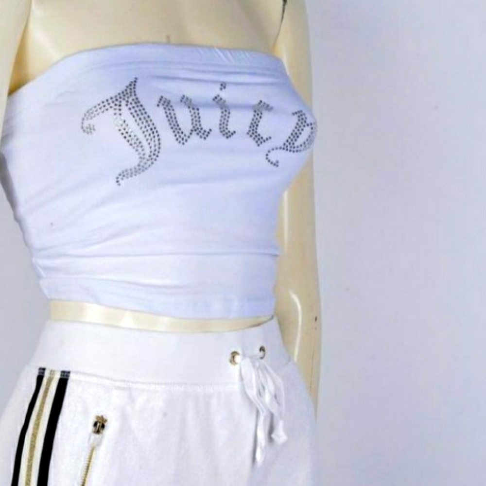 Juicy Couture Gothic Tube Top Size Small White